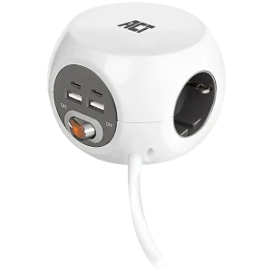 ACT Mutiprise USB-C/USB-A/AC Blanc (AC2415)