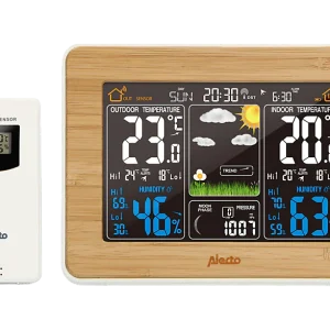 ALECTO Station météo avec capteur extérieur sans fil WS-1560 Blanc (A004371) Station météo