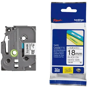 BROTHER TZE-241 18 mm Noir/ Blanc