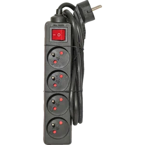 CHACON Bloc multiprise + Interrupteur Noir (44023)