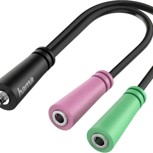 HAMA Adaptateur audio Jack micro et casque Noir (200352)