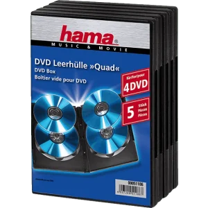HAMA Boîtier pour 4 DVD - 5 pièces (51186)