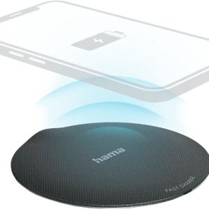 HAMA Chargeur sans fil QI-FC15 métal 15 W Noir (201687) Chargeur sans fil
