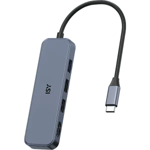 ISY Adaptateur Multiport 4-en-1 USB-C Argenté (IAD-1031)
