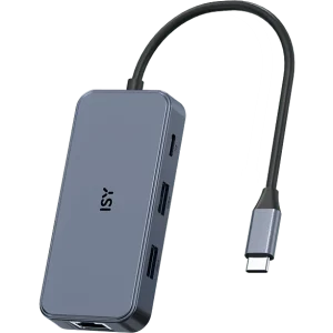ISY Adaptateur Multiport 7-en-1 USB-C Argenté (IAD-1033)