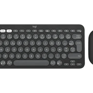 LOGITECH Clavier sans fil et Souris sans fil Pebble 2 Combo AZERTY Noir (920-012209)