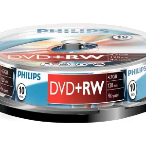 PHILIPS Pack 10 DVD+RW 4.7 GB 4x (DW4S4B10F/10)