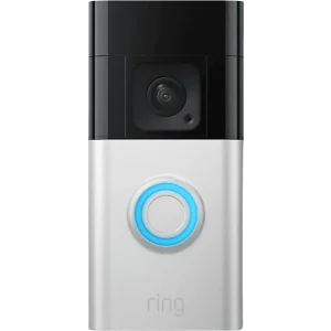 RING Sonnette vidéo intelligente Battery Plus avec Carillon Satin Nickel (B0BFJNL42P) Sonnette intelligente + Carillon