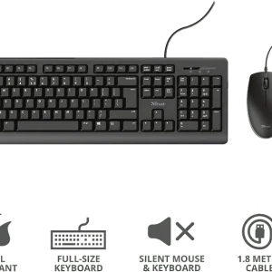 TRUST Clavier sans fil + souris Primo AZERTY Noir (23987)